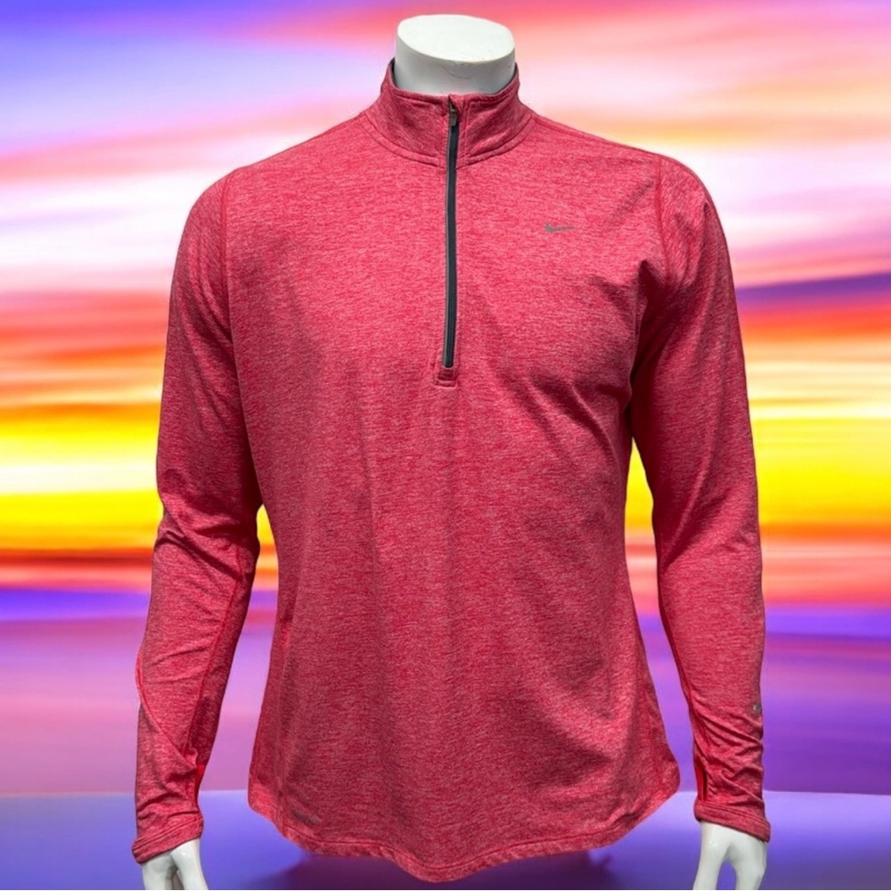 Nike Running Element Running Dri Fit Women's Red-White Pullover Jacket Shirt XL